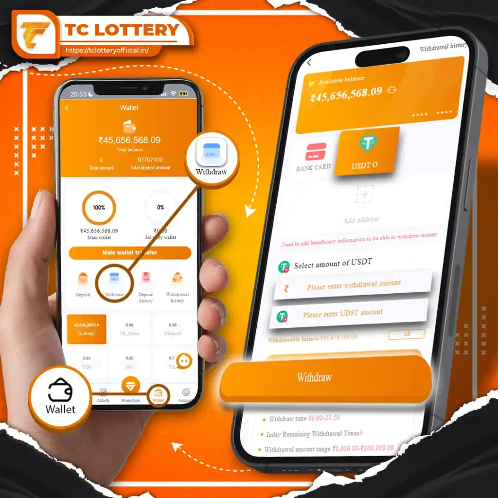 usdt withdrawal steps in Tc Lottery